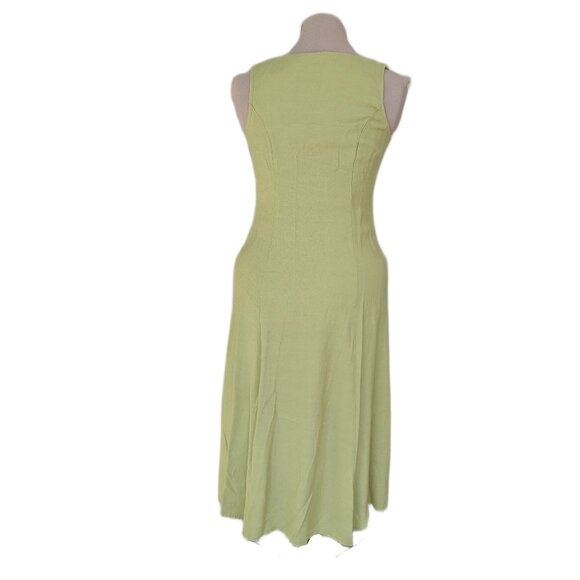 Green Vintage Button Front Dress - Picture 3 of 5